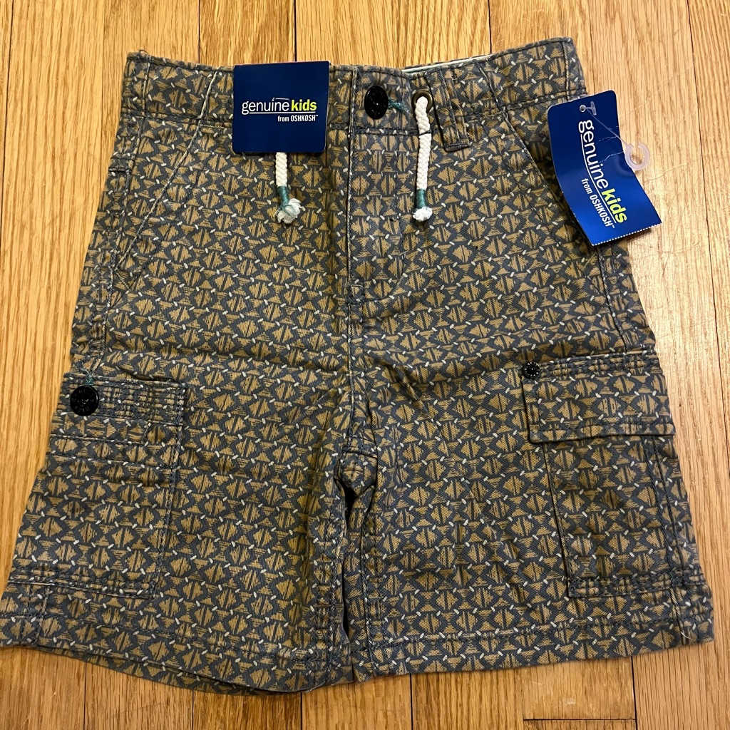 Genuine Oshkosh Little Boys Patterned Cargo Shorts - Size 3t
